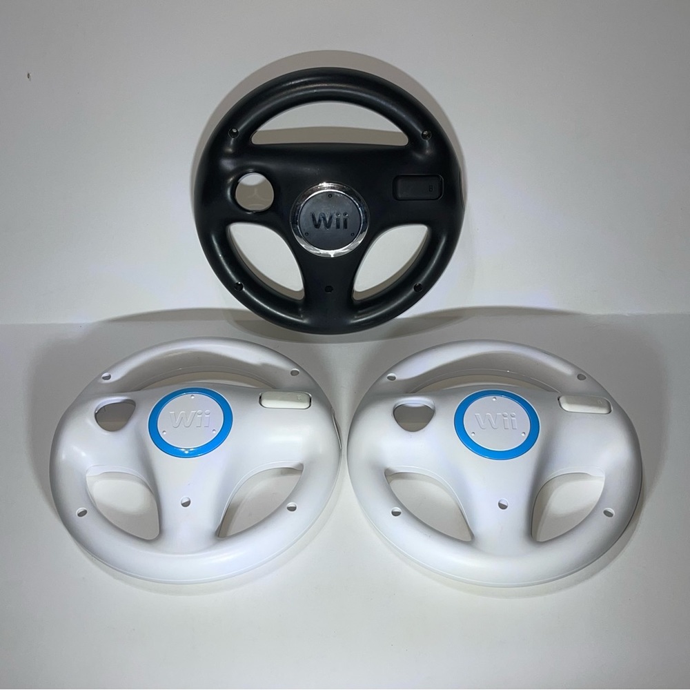3x Genuine OEM Mario Kart Racing Steering Wheel - Nintendo Wii - Game Controller